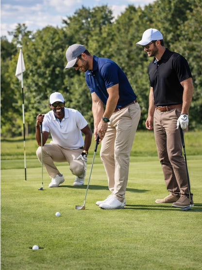 3 Pack Mens Polo Shirts Short Sleeve Dry Fit Golf Business Casual