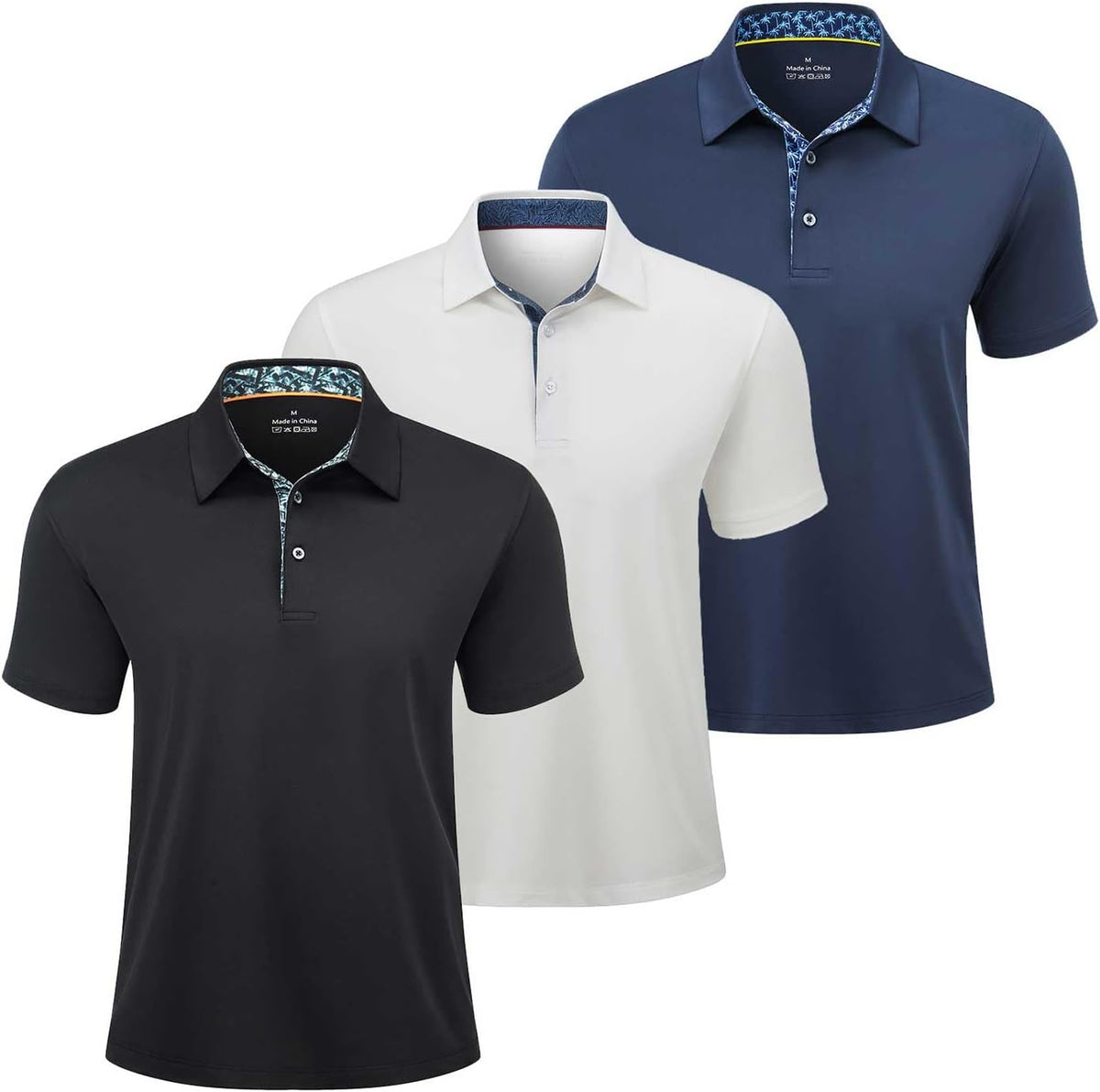 3 Pack Mens Polo Shirts Short Sleeve Dry Fit Golf Business Casual